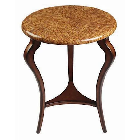 Round Accent Table w/ Mahogany Seed Top